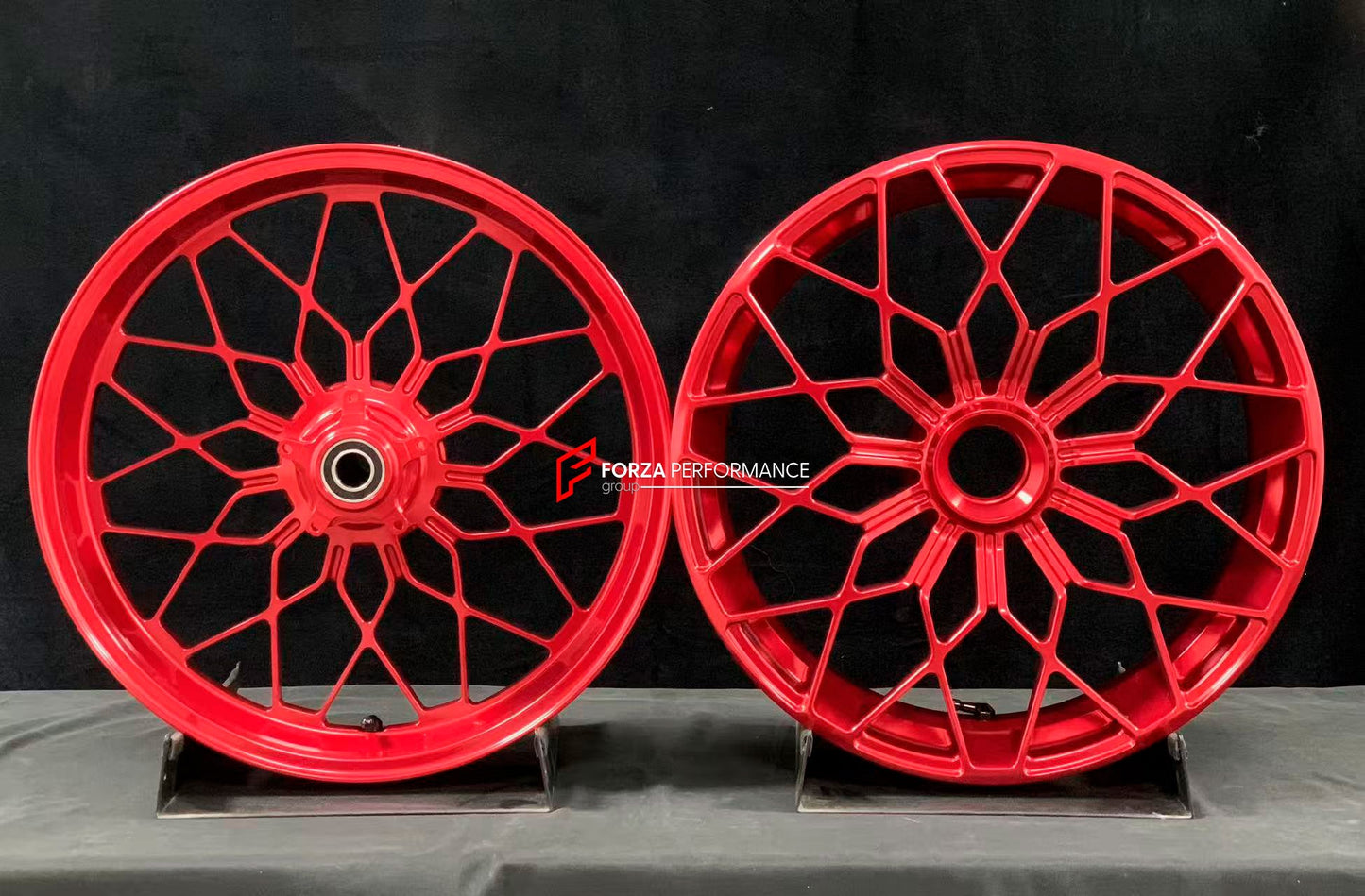 We manufacture premium quality forged motorcycle wheels rims for MV AGUSTA in any design, size, color.

Wheel sizes (motorcycle spec):

Front: 3.5 x 17

Rear: 5.5 x 17

Weight:

Front: 4.25 kg (9.37 lbs)

Rear: 4.9 kg (10.8 lbs)


Finishing Gloss Red

Forza Performance Group engineers and manufactures each forged motorcycle wheel individually per order. This ensures precise fitment, uncompromised strength, and unique styling. Whether for racing, touring, or daily use — our wheels are built for both performa