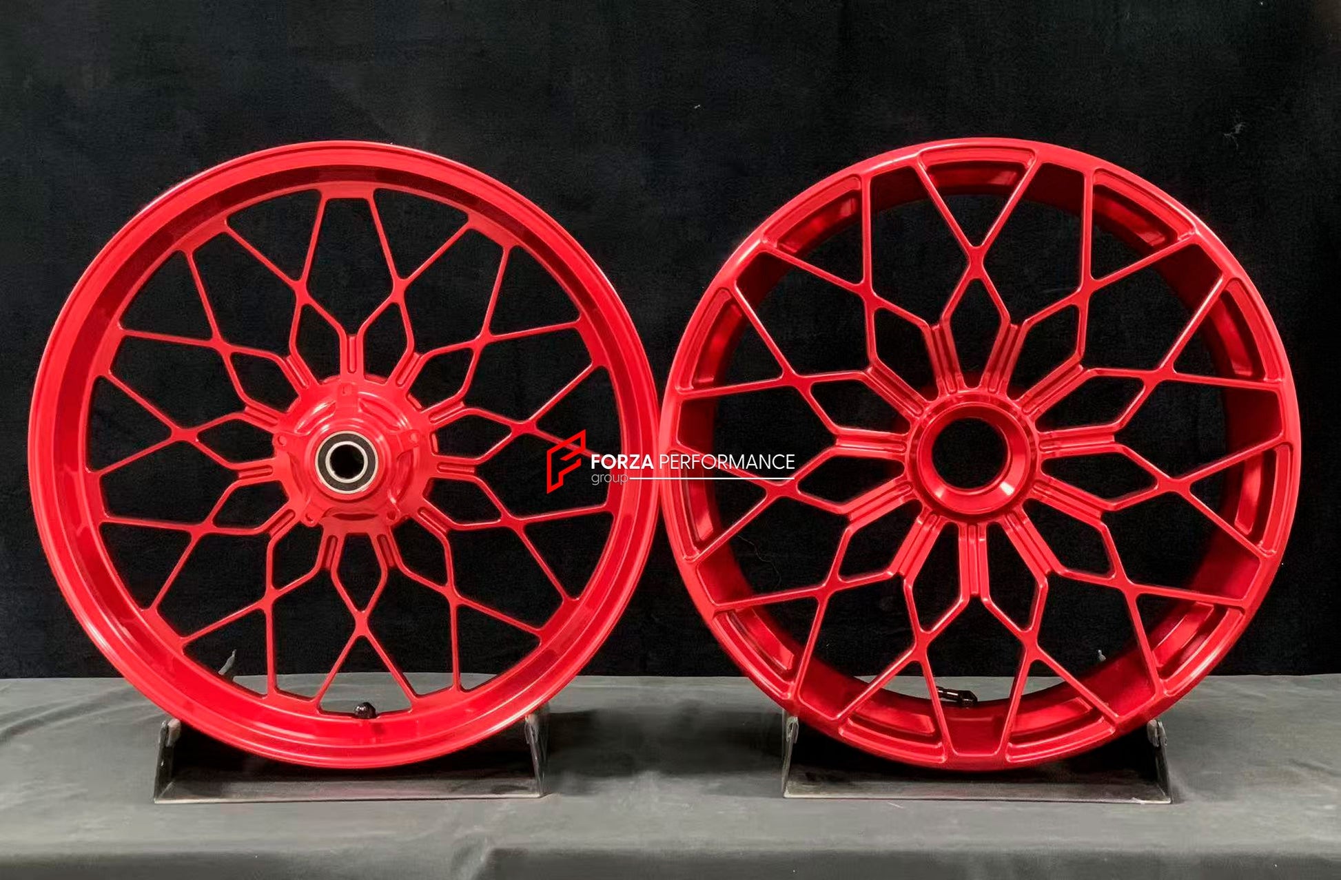 We manufacture premium quality forged motorcycle wheels rims for MV AGUSTA in any design, size, color.

Wheel sizes (motorcycle spec):

Front: 3.5 x 17

Rear: 5.5 x 17

Weight:

Front: 4.25 kg (9.37 lbs)

Rear: 4.9 kg (10.8 lbs)


Finishing Gloss Red

Forza Performance Group engineers and manufactures each forged motorcycle wheel individually per order. This ensures precise fitment, uncompromised strength, and unique styling. Whether for racing, touring, or daily use — our wheels are built for both performa