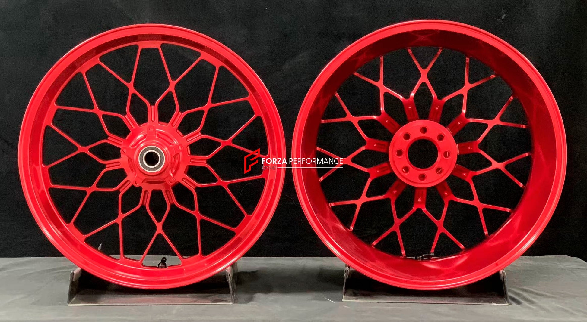 We manufacture premium quality forged motorcycle wheels rims for MV AGUSTA in any design, size, color.

Wheel sizes (motorcycle spec):

Front: 3.5 x 17

Rear: 5.5 x 17

Weight:

Front: 4.25 kg (9.37 lbs)

Rear: 4.9 kg (10.8 lbs)


Finishing Gloss Red

Forza Performance Group engineers and manufactures each forged motorcycle wheel individually per order. This ensures precise fitment, uncompromised strength, and unique styling. Whether for racing, touring, or daily use — our wheels are built for both performa