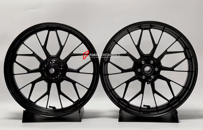 We manufacture premium quality forged motorcycle wheels rims for QJMOTOR in any design, size, color.

Wheel sizes (motorcycle spec):

Front: 3.5 x 17

Rear: 5.5 x 17

Weight:

Front: 4.05 kg (8.93 lbs)

Rear: 5.4 kg (11.9 lbs)


Finishing: Gloss Black

Forza Performance Group engineers and manufactures each forged motorcycle wheel individually per order. This ensures precise fitment, uncompromised strength, and unique styling. Whether for racing, touring, or daily use — our wheels are built for both perform