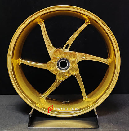 We manufacture premium quality forged motorcycle wheels rims for QJMOTOR in any design, size, color.

Wheel sizes (motorcycle spec):

Front: 3.5 x 17

Rear: 6 x 17

Weight:

Front: 3.9 kg (8.6 lbs)

Rear: 4.95 kg (10.91 lbs)


Finishing: Satin Gold

Forza Performance Group engineers and manufactures each forged motorcycle wheel individually per order. This ensures precise fitment, uncompromised strength, and unique styling. Whether for racing, touring, or daily use — our wheels are built for both performanc