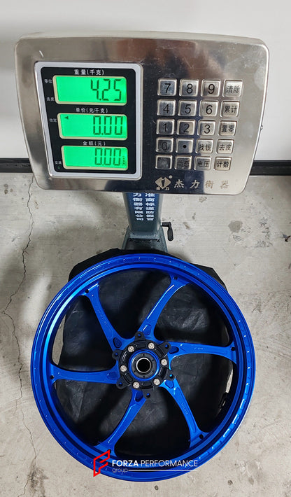 We manufacture premium quality forged motorcycle wheels rims for QJMOTOR in any design, size, color.

Wheel sizes (motorcycle spec):

Front: 3.5 x 17

Rear: 6 x 17

Weight:

Front: 4.25 kg (9.37 lbs)

Rear: 4.85 kg (10.69 lbs)


Finishing: Gloss Blue

Forza Performance Group engineers and manufactures each forged motorcycle wheel individually per order. This ensures precise fitment, uncompromised strength, and unique styling. Whether for racing, touring, or daily use — our wheels are built for both performa