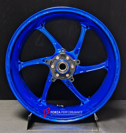 We manufacture premium quality forged motorcycle wheels rims for QJMOTOR in any design, size, color.

Wheel sizes (motorcycle spec):

Front: 3.5 x 17

Rear: 6 x 17

Weight:

Front: 4.25 kg (9.37 lbs)

Rear: 4.85 kg (10.69 lbs)


Finishing: Gloss Blue

Forza Performance Group engineers and manufactures each forged motorcycle wheel individually per order. This ensures precise fitment, uncompromised strength, and unique styling. Whether for racing, touring, or daily use — our wheels are built for both performa