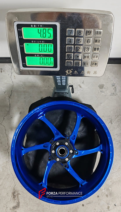 We manufacture premium quality forged motorcycle wheels rims for QJMOTOR in any design, size, color.

Wheel sizes (motorcycle spec):

Front: 3.5 x 17

Rear: 6 x 17

Weight:

Front: 4.25 kg (9.37 lbs)

Rear: 4.85 kg (10.69 lbs)


Finishing: Gloss Blue

Forza Performance Group engineers and manufactures each forged motorcycle wheel individually per order. This ensures precise fitment, uncompromised strength, and unique styling. Whether for racing, touring, or daily use — our wheels are built for both performa