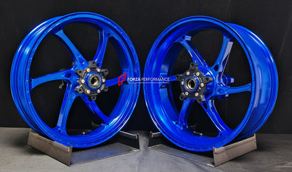 We manufacture premium quality forged motorcycle wheels rims for QJMOTOR in any design, size, color.

Wheel sizes (motorcycle spec):

Front: 3.5 x 17

Rear: 6 x 17

Weight:

Front: 4.25 kg (9.37 lbs)

Rear: 4.85 kg (10.69 lbs)


Finishing: Gloss Blue

Forza Performance Group engineers and manufactures each forged motorcycle wheel individually per order. This ensures precise fitment, uncompromised strength, and unique styling. Whether for racing, touring, or daily use — our wheels are built for both performa