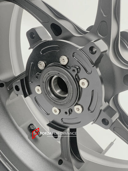 We manufacture premium quality forged motorcycle wheels rims for SUZUKI HAYABUSA in any design, size, color.

Wheel sizes (motorcycle spec):

Front: 3.5 x 17

Rear: 6 x 17

Weight:

Front: 4.25 kg (9.37 lbs)

Rear: 5.05 kg (11.13 lbs)


Finishing: Matt Black

Forza Performance Group engineers and manufactures each forged motorcycle wheel individually per order. This ensures precise fitment, uncompromised strength, and unique styling. Whether for racing, touring, or daily use — our wheels are built for both 