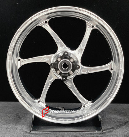We manufacture premium quality forged motorcycle wheels rims for TRIUMPH in any design, size, color.

Wheel sizes (motorcycle spec):

Front: 3.5 x 17

Rear: 5.5 x 17

Weight:

Front: 3.95 kg (8.7 lbs)

Rear: 4.8 kg (10.58 lbs)


Finishing: Gloss Silver

Forza Performance Group engineers and manufactures each forged motorcycle wheel individually per order. This ensures precise fitment, uncompromised strength, and unique styling. Whether for racing, touring, or daily use — our wheels are built for both perfor