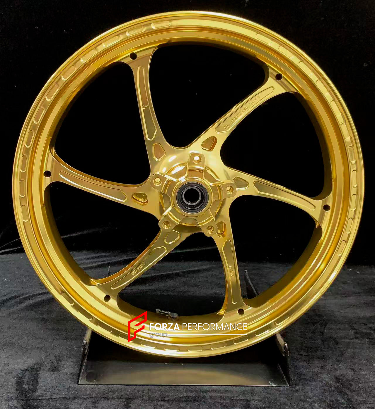 We manufacture premium quality forged motorcycle wheels rims for TRIUMPH in any design, size, color.

Wheel sizes (motorcycle spec):

Front: 3.5 x 17

Rear: 5.5 x 17

Weight:

Front: 3.9 kg (8.6 lbs)

Rear: 4.8 kg (10.58 lbs)


Finishing: Gloss Black

Forza Performance Group engineers and manufactures each forged motorcycle wheel individually per order. This ensures precise fitment, uncompromised strength, and unique styling. Whether for racing, touring, or daily use — our wheels are built for both performa