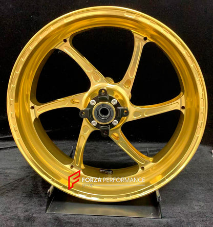 We manufacture premium quality forged motorcycle wheels rims for TRIUMPH in any design, size, color.

Wheel sizes (motorcycle spec):

Front: 3.5 x 17

Rear: 5.5 x 17

Weight:

Front: 3.9 kg (8.6 lbs)

Rear: 4.8 kg (10.58 lbs)


Finishing: Gloss Black

Forza Performance Group engineers and manufactures each forged motorcycle wheel individually per order. This ensures precise fitment, uncompromised strength, and unique styling. Whether for racing, touring, or daily use — our wheels are built for both performa