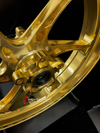 We manufacture premium quality forged motorcycle wheels rims for TRIUMPH in any design, size, color.

Wheel sizes (motorcycle spec):

Front: 3.5 x 17

Rear: 5.5 x 17

Weight:

Front: 3.9 kg (8.6 lbs)

Rear: 4.8 kg (10.58 lbs)


Finishing: Gloss Black

Forza Performance Group engineers and manufactures each forged motorcycle wheel individually per order. This ensures precise fitment, uncompromised strength, and unique styling. Whether for racing, touring, or daily use — our wheels are built for both performa