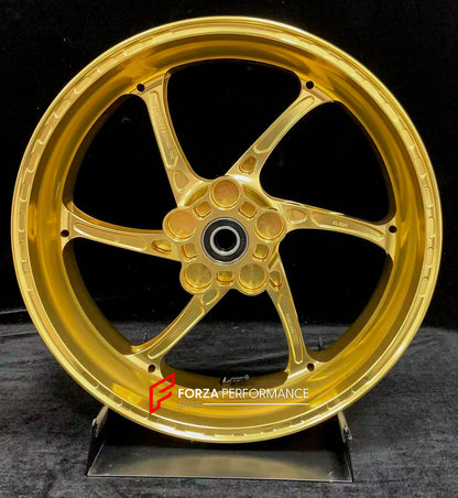 We manufacture premium quality forged motorcycle wheels rims for TRIUMPH in any design, size, color.

Wheel sizes (motorcycle spec):

Front: 3.5 x 17

Rear: 5.5 x 17

Weight:

Front: 3.9 kg (8.6 lbs)

Rear: 4.8 kg (10.58 lbs)


Finishing: Gloss Black

Forza Performance Group engineers and manufactures each forged motorcycle wheel individually per order. This ensures precise fitment, uncompromised strength, and unique styling. Whether for racing, touring, or daily use — our wheels are built for both performa