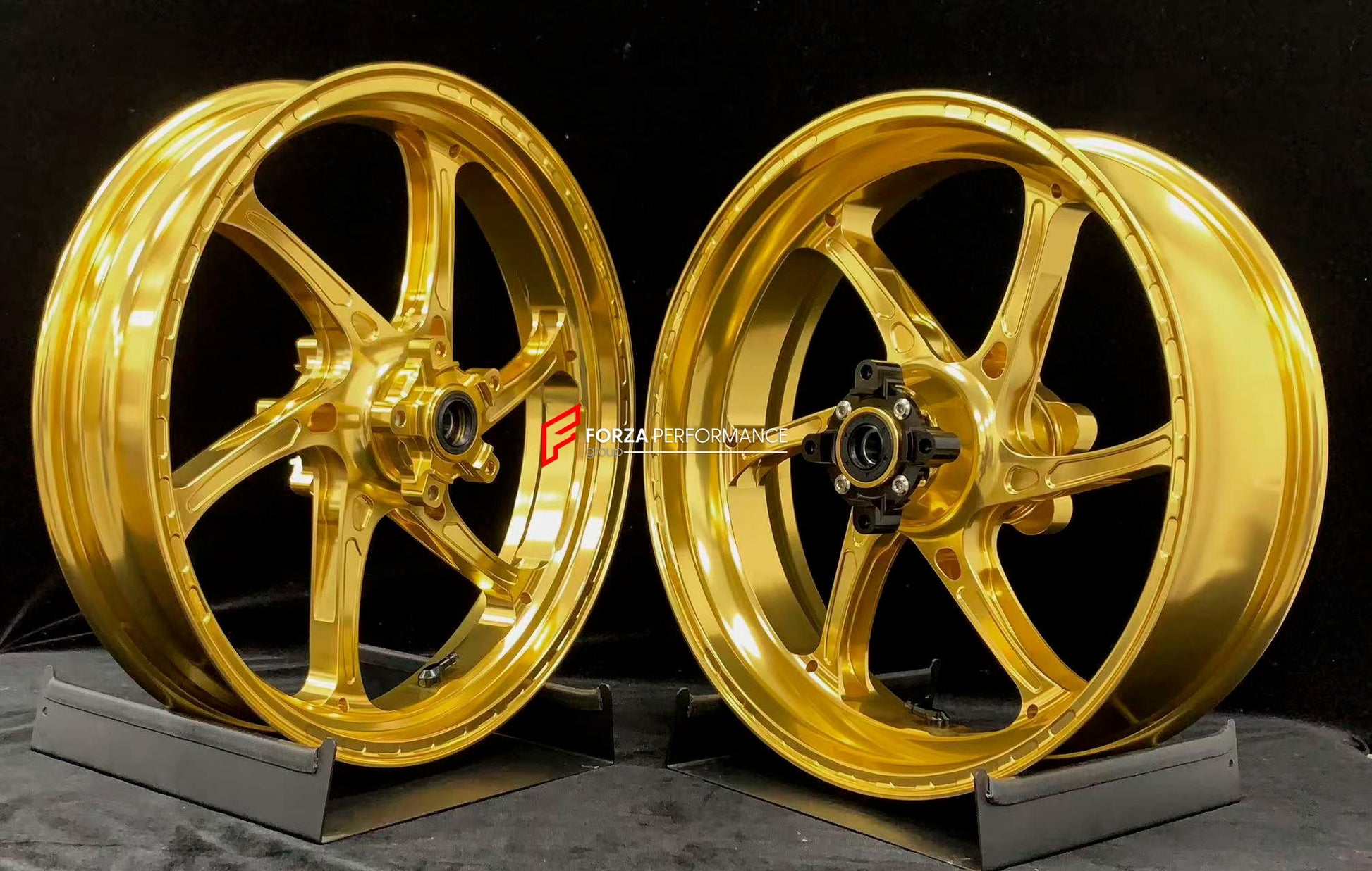 We manufacture premium quality forged motorcycle wheels rims for TRIUMPH in any design, size, color.

Wheel sizes (motorcycle spec):

Front: 3.5 x 17

Rear: 5.5 x 17

Weight:

Front: 3.9 kg (8.6 lbs)

Rear: 4.8 kg (10.58 lbs)


Finishing: Gloss Black

Forza Performance Group engineers and manufactures each forged motorcycle wheel individually per order. This ensures precise fitment, uncompromised strength, and unique styling. Whether for racing, touring, or daily use — our wheels are built for both performa
