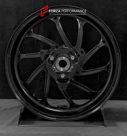 We manufacture premium quality forged motorcycle wheels rims for YAMAHA in any design, size, color.

Wheel sizes (motorcycle spec):

Front: 3.5 x 15

Rear: 4 x 14

Weight:

Front: 3.95 kg (8.71 lbs)

Rear: 3.8 kg (8.38 lbs)


Finishing: Satin Black

Forza Performance Group engineers and manufactures each forged motorcycle wheel individually per order. This ensures precise fitment, uncompromised strength, and unique styling. Whether for racing, touring, or daily use — our wheels are built for both performanc