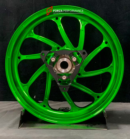 We manufacture premium quality forged motorcycle wheels rims for YAMAHA in any design, size, color.

Wheel sizes (motorcycle spec):

Front: 3.5 x 15

Rear: 4 x 14

Weight:

Front: 3.95 kg (8.71 lbs)

Rear: 3.8 kg (8.38 lbs)


Finishing: Gloss Green

Forza Performance Group engineers and manufactures each forged motorcycle wheel individually per order. This ensures precise fitment, uncompromised strength, and unique styling. Whether for racing, touring, or daily use — our wheels are built for both performanc