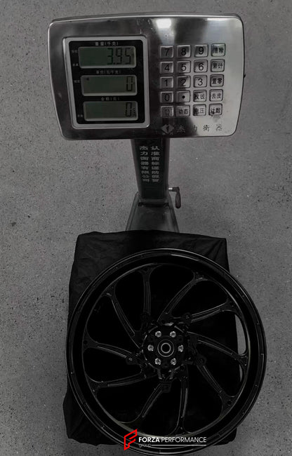 We manufacture premium quality forged motorcycle wheels rims for YAMAHA in any design, size, color.

Wheel sizes (motorcycle spec):

Front: 3.5 x 15

Rear: 4 x 14

Weight:

Front: 3.95 kg (8.71 lbs)

Rear: 3.8 kg (8.38 lbs)


Finishing: Satin Black

Forza Performance Group engineers and manufactures each forged motorcycle wheel individually per order. This ensures precise fitment, uncompromised strength, and unique styling. Whether for racing, touring, or daily use — our wheels are built for both performanc