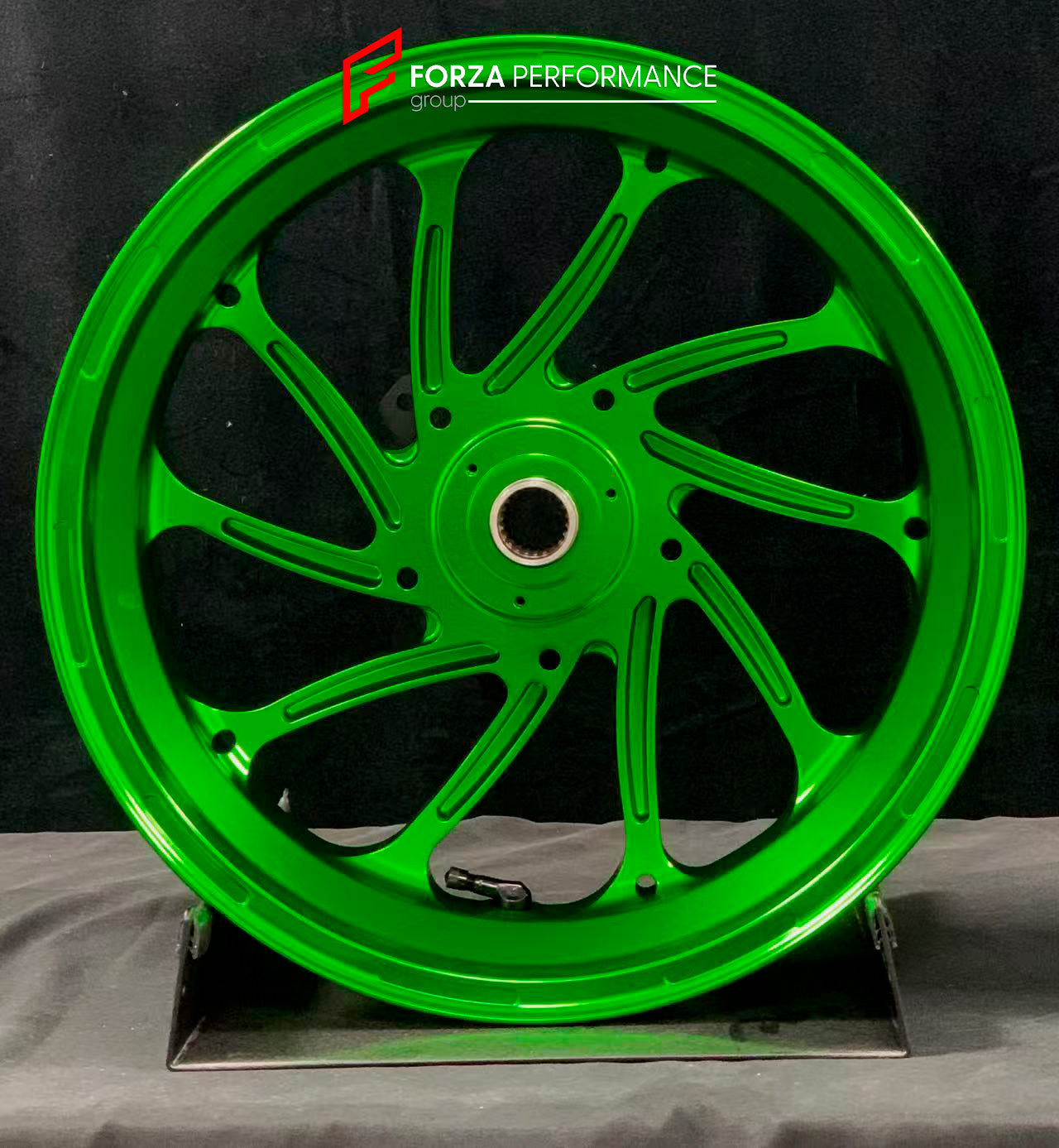 We manufacture premium quality forged motorcycle wheels rims for YAMAHA in any design, size, color.

Wheel sizes (motorcycle spec):

Front: 3.5 x 15

Rear: 4 x 14

Weight:

Front: 3.95 kg (8.71 lbs)

Rear: 3.8 kg (8.38 lbs)


Finishing: Gloss Green

Forza Performance Group engineers and manufactures each forged motorcycle wheel individually per order. This ensures precise fitment, uncompromised strength, and unique styling. Whether for racing, touring, or daily use — our wheels are built for both performanc