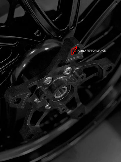 We manufacture premium quality forged motorcycle wheels rims for YAMAHA in any design, size, color.

Wheel sizes (motorcycle spec):

Front: 3.5 x 15

Rear: 4 x 14

Weight:

Front: 3.95 kg (8.71 lbs)

Rear: 3.8 kg (8.38 lbs)


Finishing: Satin Black

Forza Performance Group engineers and manufactures each forged motorcycle wheel individually per order. This ensures precise fitment, uncompromised strength, and unique styling. Whether for racing, touring, or daily use — our wheels are built for both performanc