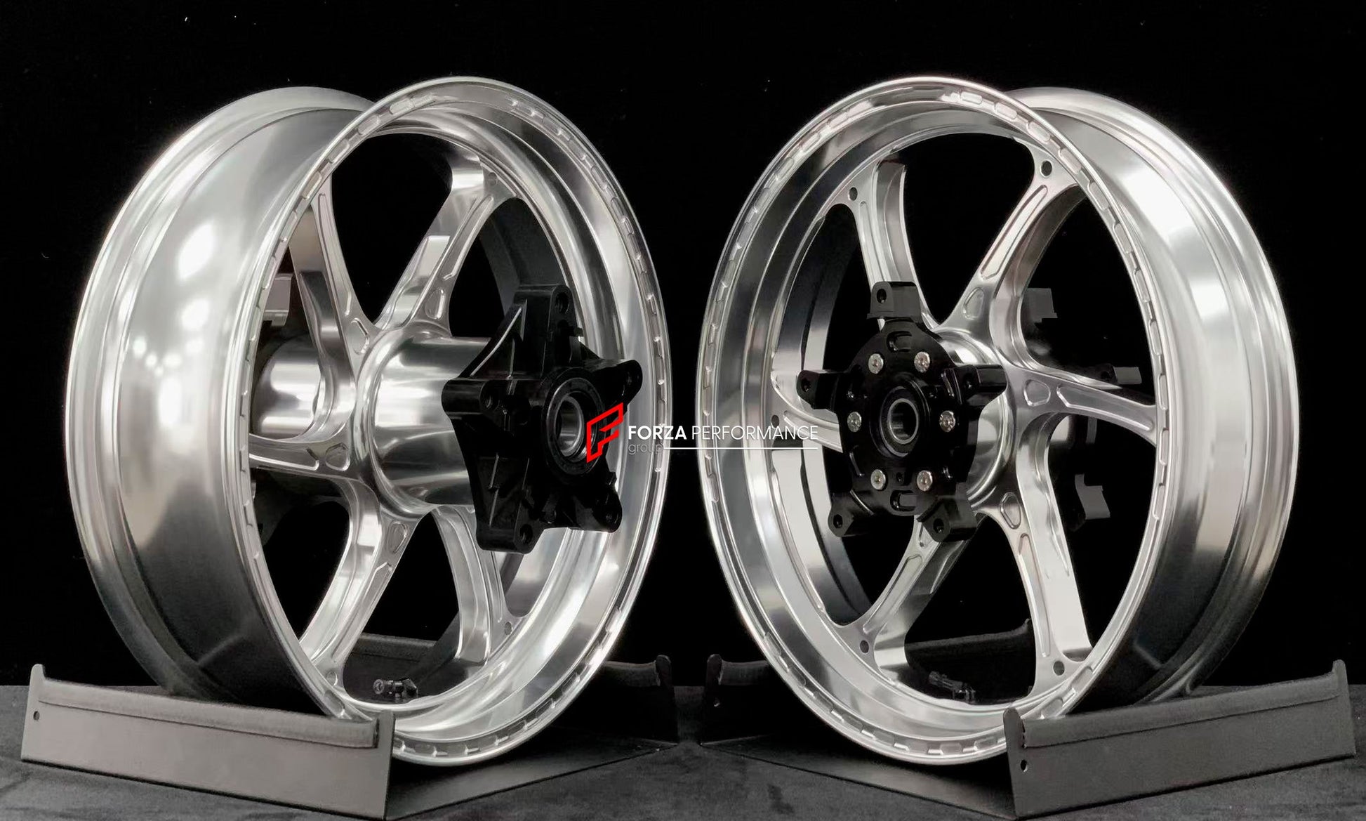 We manufacture premium quality forged motorcycle wheels rims for YAMAHA in any design, size, color.

Wheel sizes (motorcycle spec):

Front: 3.5 x 15

Rear: 4.5 x 15

Weight:

Front: 3.6 kg (7.94 lbs)

Rear: 4.75 kg (10.47 lbs)


Finishing: Gloss Silver

Forza Performance Group engineers and manufactures each forged motorcycle wheel individually per order. This ensures precise fitment, uncompromised strength, and unique styling. Whether for racing, touring, or daily use — our wheels are built for both perfor