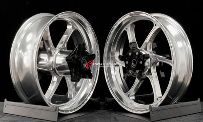 We manufacture premium quality forged motorcycle wheels rims for YAMAHA in any design, size, color.

Wheel sizes (motorcycle spec):

Front: 3.5 x 15

Rear: 4.5 x 15

Weight:

Front: 3.6 kg (7.94 lbs)

Rear: 4.75 kg (10.47 lbs)


Finishing: Gloss Silver

Forza Performance Group engineers and manufactures each forged motorcycle wheel individually per order. This ensures precise fitment, uncompromised strength, and unique styling. Whether for racing, touring, or daily use — our wheels are built for both perfor