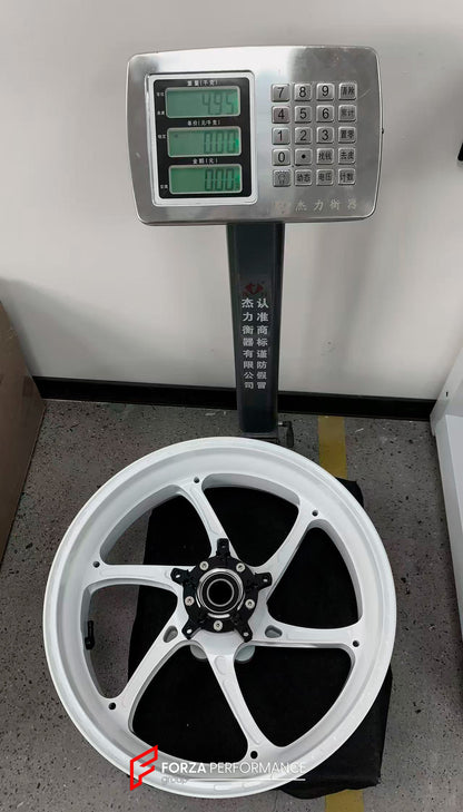 We manufacture premium quality forged motorcycle wheels rims for YAMAHA in any design, size, color.

Wheel sizes (motorcycle spec):

Front: 3.5 x 17

Rear: 5.5 x 17

Weight:

Front: 4.35 kg (9.59 lbs)

Rear: 4.95 kg (10.91 lbs)


Finishing: Gloss White

Forza Performance Group engineers and manufactures each forged motorcycle wheel individually per order. This ensures precise fitment, uncompromised strength, and unique styling. Whether for racing, touring, or daily use — our wheels are built for both perfor