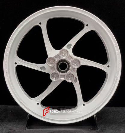 We manufacture premium quality forged motorcycle wheels rims for YAMAHA in any design, size, color.

Wheel sizes (motorcycle spec):

Front: 3.5 x 17

Rear: 5.5 x 17

Weight:

Front: 4.35 kg (9.59 lbs)

Rear: 4.95 kg (10.91 lbs)


Finishing: Gloss White

Forza Performance Group engineers and manufactures each forged motorcycle wheel individually per order. This ensures precise fitment, uncompromised strength, and unique styling. Whether for racing, touring, or daily use — our wheels are built for both perfor