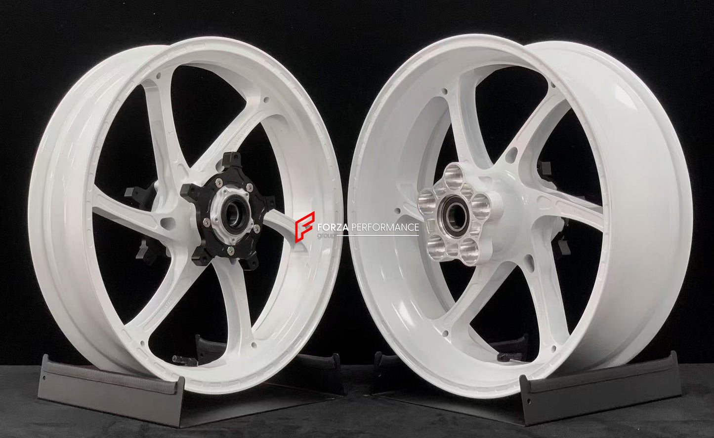 We manufacture premium quality forged motorcycle wheels rims for YAMAHA in any design, size, color.

Wheel sizes (motorcycle spec):

Front: 3.5 x 17

Rear: 5.5 x 17

Weight:

Front: 4.35 kg (9.59 lbs)

Rear: 4.95 kg (10.91 lbs)


Finishing: Gloss White

Forza Performance Group engineers and manufactures each forged motorcycle wheel individually per order. This ensures precise fitment, uncompromised strength, and unique styling. Whether for racing, touring, or daily use — our wheels are built for both perfor