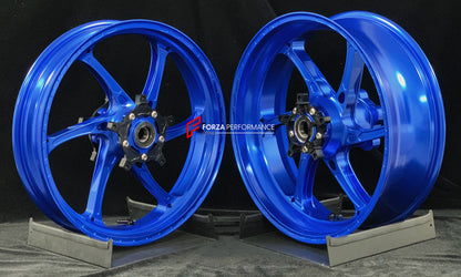 We manufacture premium quality forged motorcycle wheels rims for YAMAHA in any design, size, color.

Wheel sizes (motorcycle spec):

Front: 3.5 x 17

Rear: 5.5 x 17

Weight:

Front: 4.15 kg (9.15 lbs)

Rear: 4.75 kg (10.47 lbs)


Finishing: Gloss Blue

Forza Performance Group engineers and manufactures each forged motorcycle wheel individually per order. This ensures precise fitment, uncompromised strength, and unique styling. Whether for racing, touring, or daily use — our wheels are built for both perform