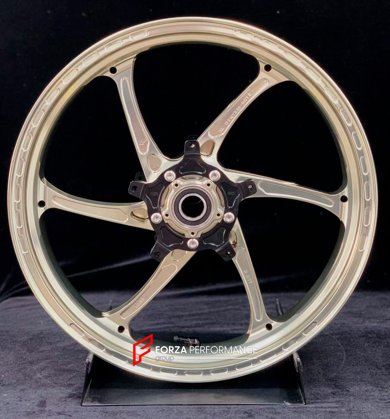 We manufacture premium quality forged motorcycle wheels rims for YAMAHA in any design, size, color.

Wheel sizes (motorcycle spec):

Front: 3.5 x 17

Rear: 6 x 17

Weight:

Front: 4.05 kg (8.93 lbs)

Rear: 5 kg (11.02 lbs)


Finishing: Gloss Bronze

Forza Performance Group engineers and manufactures each forged motorcycle wheel individually per order. This ensures precise fitment, uncompromised strength, and unique styling. Whether for racing, touring, or daily use — our wheels are built for both performanc