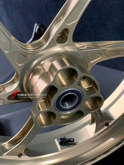 We manufacture premium quality forged motorcycle wheels rims for YAMAHA in any design, size, color.

Wheel sizes (motorcycle spec):

Front: 3 x 17

Rear: 4 x 17

Weight:

Front: 3.1 kg (6.83 lbs)

Rear: 3.55 kg (7.83 lbs)


Finishing: Satin Bronze

Forza Performance Group engineers and manufactures each forged motorcycle wheel individually per order. This ensures precise fitment, uncompromised strength, and unique styling. Whether for racing, touring, or daily use — our wheels are built for both performance