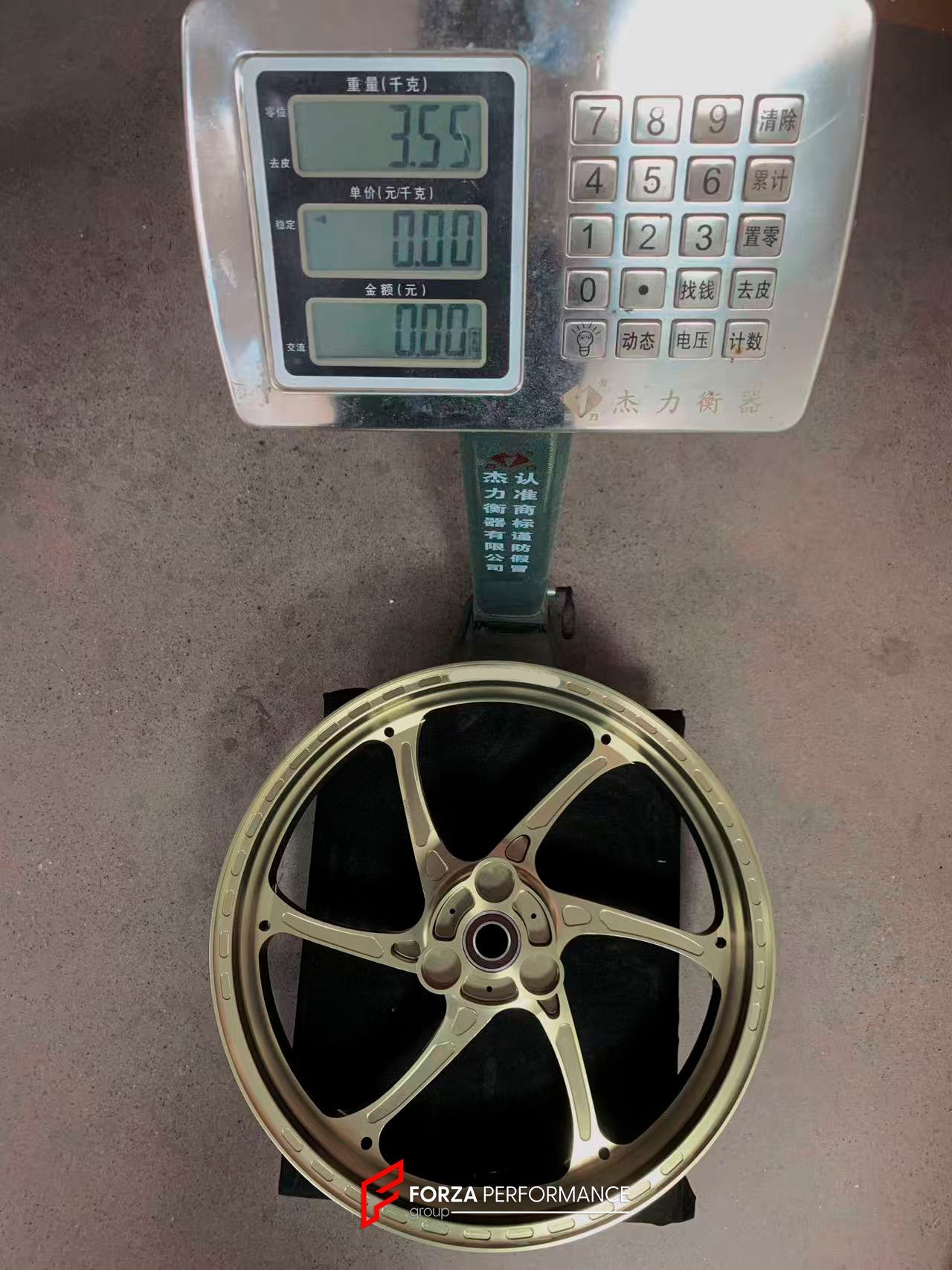 We manufacture premium quality forged motorcycle wheels rims for YAMAHA in any design, size, color.

Wheel sizes (motorcycle spec):

Front: 3 x 17

Rear: 4 x 17

Weight:

Front: 3.1 kg (6.83 lbs)

Rear: 3.55 kg (7.83 lbs)


Finishing: Satin Bronze

Forza Performance Group engineers and manufactures each forged motorcycle wheel individually per order. This ensures precise fitment, uncompromised strength, and unique styling. Whether for racing, touring, or daily use — our wheels are built for both performance