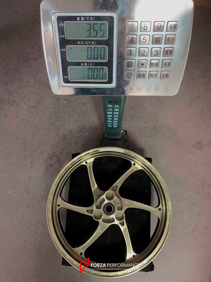 We manufacture premium quality forged motorcycle wheels rims for YAMAHA in any design, size, color.

Wheel sizes (motorcycle spec):

Front: 3 x 17

Rear: 4 x 17

Weight:

Front: 3.1 kg (6.83 lbs)

Rear: 3.55 kg (7.83 lbs)


Finishing: Satin Bronze

Forza Performance Group engineers and manufactures each forged motorcycle wheel individually per order. This ensures precise fitment, uncompromised strength, and unique styling. Whether for racing, touring, or daily use — our wheels are built for both performance