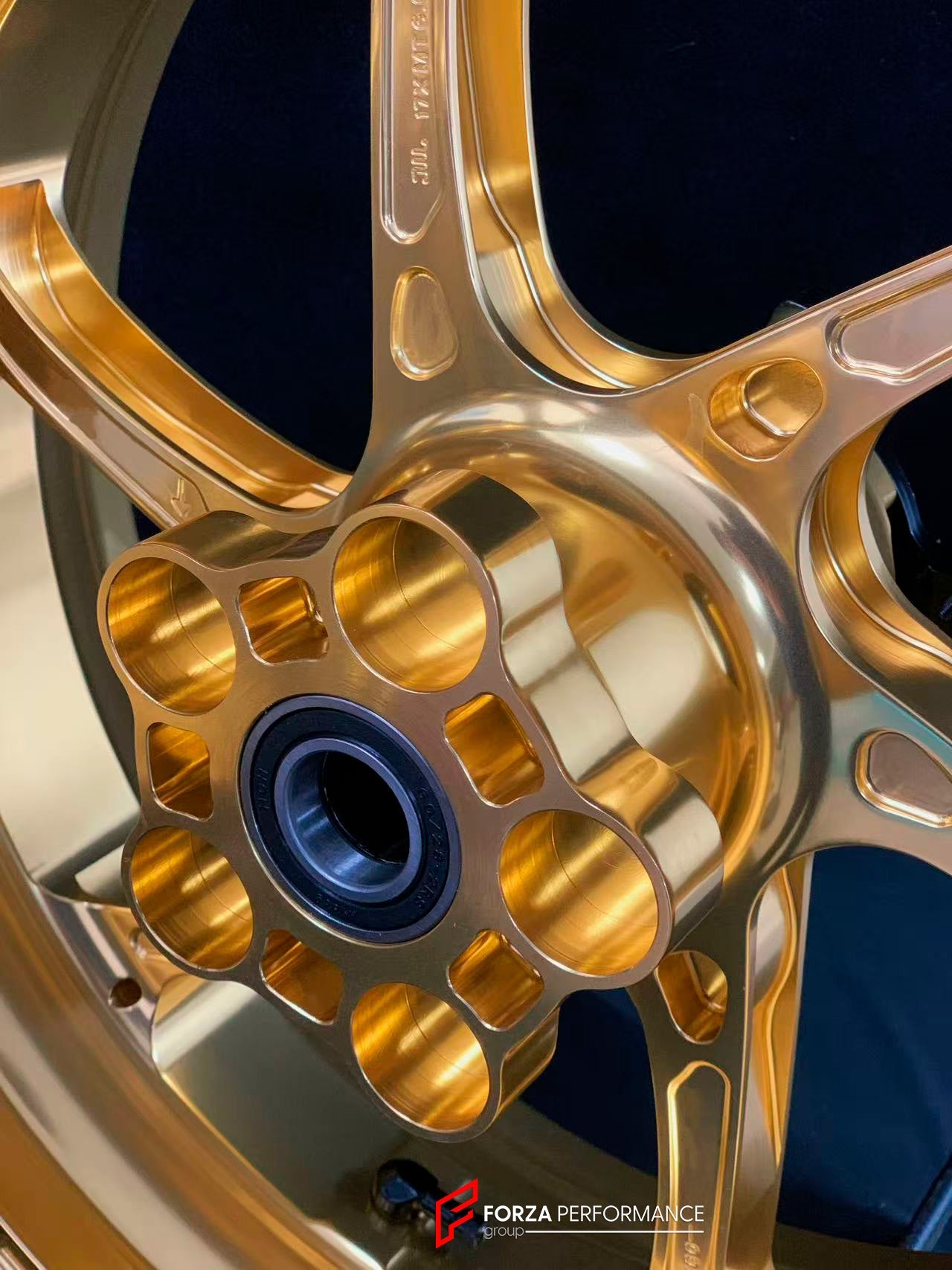 We manufacture premium quality forged motorcycle wheels rims for YAMAHA in any design, size, color.

Wheel sizes (motorcycle spec):

Front: 3.5 x 17

Rear: 6 x 17

Weight:

Front: 3.95 kg (8.7 lbs)

Rear: 4.9 kg (10.8 lbs)

Finishing: Gloss Gold

Forza Performance Group engineers and manufactures each forged motorcycle wheel individually per order. This ensures precise fitment, uncompromised strength, and unique styling. Whether for racing, touring, or daily use — our wheels are built for both performance a