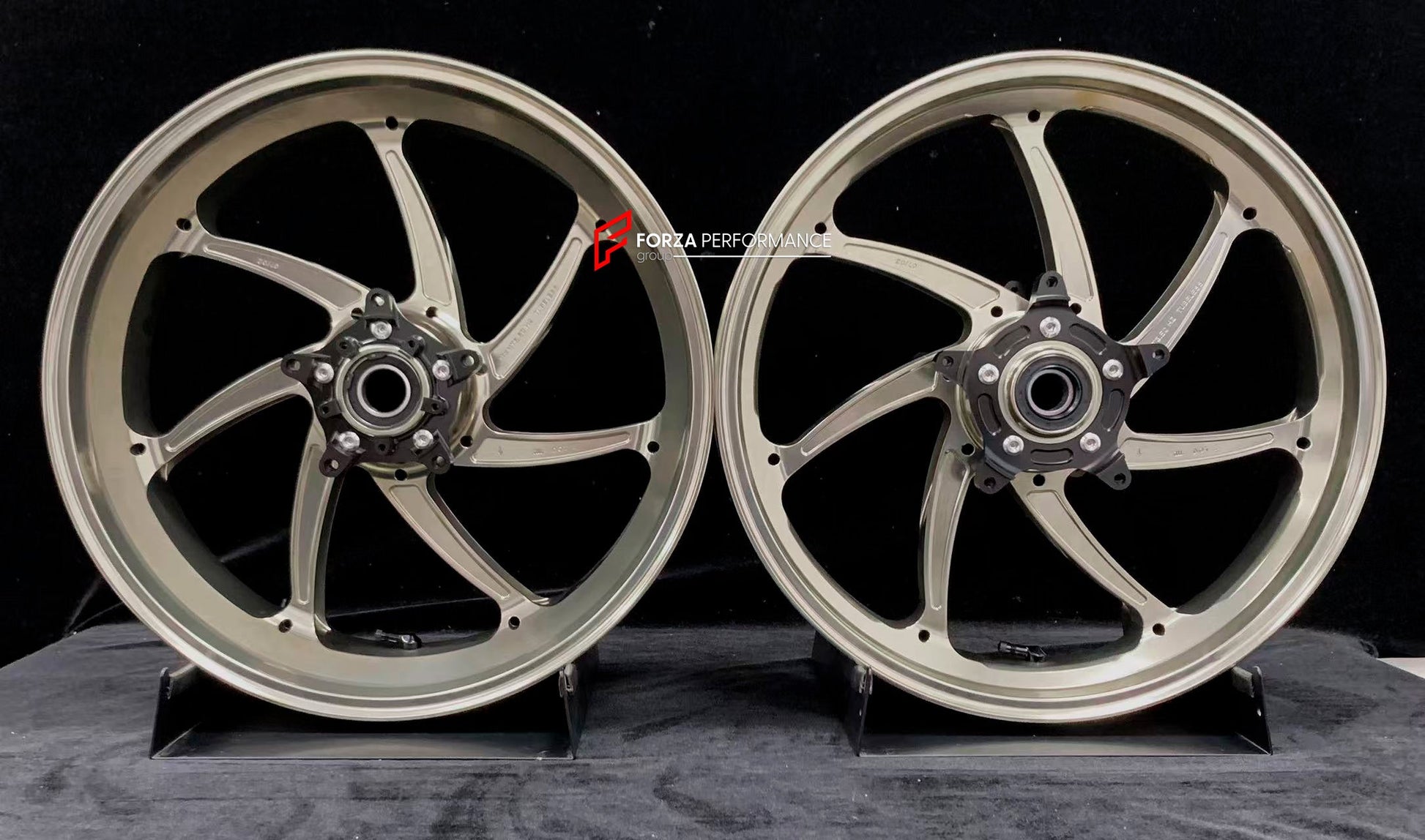 We manufacture premium quality forged motorcycle wheels rims for YAMAHA in any design, size, color.

Wheel sizes (motorcycle spec):

Front: 3.5 x 17

Rear: 5.5 x 17

Weight:

Front: 4.25 kg (9.37 lbs)

Rear: 4.9 kg (10.8 lbs)


Finishing: Gloss Titanium

Forza Performance Group engineers and manufactures each forged motorcycle wheel individually per order. This ensures precise fitment, uncompromised strength, and unique styling. Whether for racing, touring, or daily use — our wheels are built for both perfo