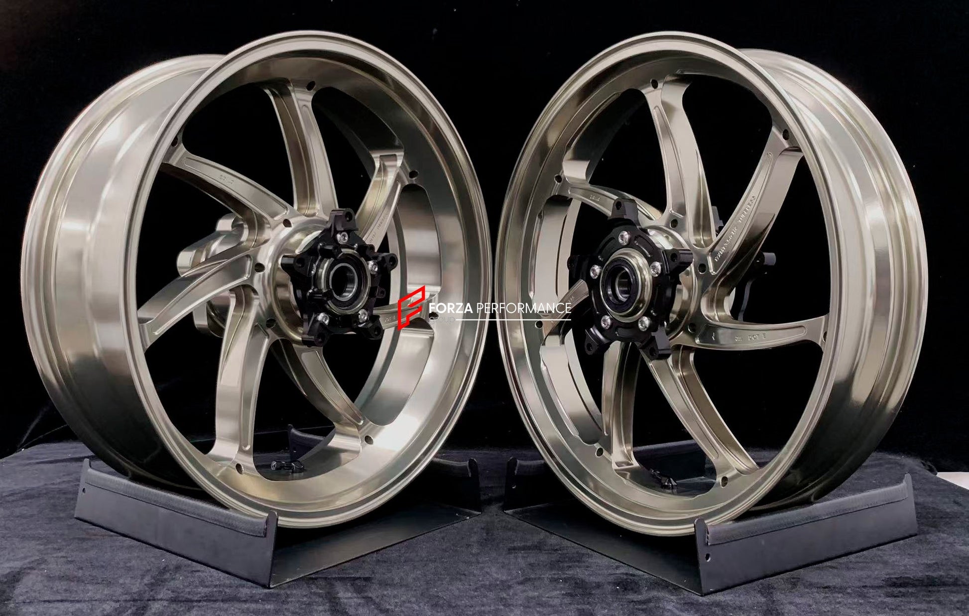 We manufacture premium quality forged motorcycle wheels rims for YAMAHA in any design, size, color.

Wheel sizes (motorcycle spec):

Front: 3.5 x 17

Rear: 5.5 x 17

Weight:

Front: 4.25 kg (9.37 lbs)

Rear: 4.9 kg (10.8 lbs)


Finishing: Gloss Titanium

Forza Performance Group engineers and manufactures each forged motorcycle wheel individually per order. This ensures precise fitment, uncompromised strength, and unique styling. Whether for racing, touring, or daily use — our wheels are built for both perfo