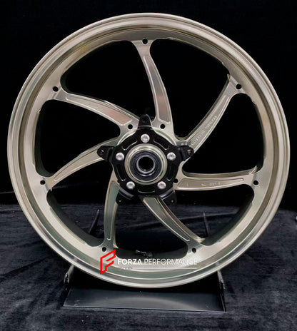 We manufacture premium quality forged motorcycle wheels rims for YAMAHA in any design, size, color.

Wheel sizes (motorcycle spec):

Front: 3.5 x 17

Rear: 5.5 x 17

Weight:

Front: 4.25 kg (9.37 lbs)

Rear: 4.9 kg (10.8 lbs)


Finishing: Gloss Titanium

Forza Performance Group engineers and manufactures each forged motorcycle wheel individually per order. This ensures precise fitment, uncompromised strength, and unique styling. Whether for racing, touring, or daily use — our wheels are built for both perfo
