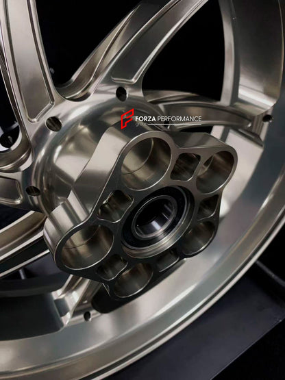 We manufacture premium quality forged motorcycle wheels rims for YAMAHA in any design, size, color.

Wheel sizes (motorcycle spec):

Front: 3.5 x 17

Rear: 5.5 x 17

Weight:

Front: 4.25 kg (9.37 lbs)

Rear: 4.9 kg (10.8 lbs)


Finishing: Gloss Titanium

Forza Performance Group engineers and manufactures each forged motorcycle wheel individually per order. This ensures precise fitment, uncompromised strength, and unique styling. Whether for racing, touring, or daily use — our wheels are built for both perfo