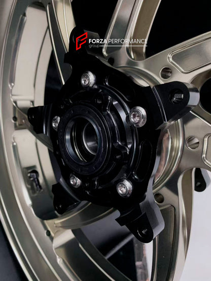 We manufacture premium quality forged motorcycle wheels rims for YAMAHA in any design, size, color.

Wheel sizes (motorcycle spec):

Front: 3.5 x 17

Rear: 5.5 x 17

Weight:

Front: 4.25 kg (9.37 lbs)

Rear: 4.9 kg (10.8 lbs)


Finishing: Gloss Titanium

Forza Performance Group engineers and manufactures each forged motorcycle wheel individually per order. This ensures precise fitment, uncompromised strength, and unique styling. Whether for racing, touring, or daily use — our wheels are built for both perfo