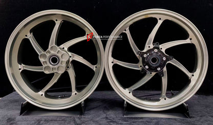 We manufacture premium quality forged motorcycle wheels rims for YAMAHA in any design, size, color.

Wheel sizes (motorcycle spec):

Front: 3.5 x 17

Rear: 5.5 x 17

Weight:

Front: 4.25 kg (9.37 lbs)

Rear: 4.9 kg (10.8 lbs)


Finishing: Gloss Titanium

Forza Performance Group engineers and manufactures each forged motorcycle wheel individually per order. This ensures precise fitment, uncompromised strength, and unique styling. Whether for racing, touring, or daily use — our wheels are built for both perfo