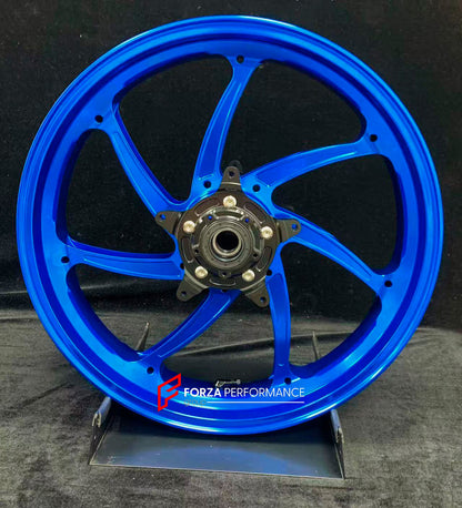 We manufacture premium quality forged motorcycle wheels rims for YAMAHA in any design, size, color.

Wheel sizes (motorcycle spec):

Front: 3.5 x 17

Rear: 5.5 x 17

Weight:

Front: 4.25 kg (9.37 lbs)

Rear: 4.9 kg (10.8 lbs)


Finishing: Gloss Blue

Forza Performance Group engineers and manufactures each forged motorcycle wheel individually per order. This ensures precise fitment, uncompromised strength, and unique styling. Whether for racing, touring, or daily use — our wheels are built for both performan