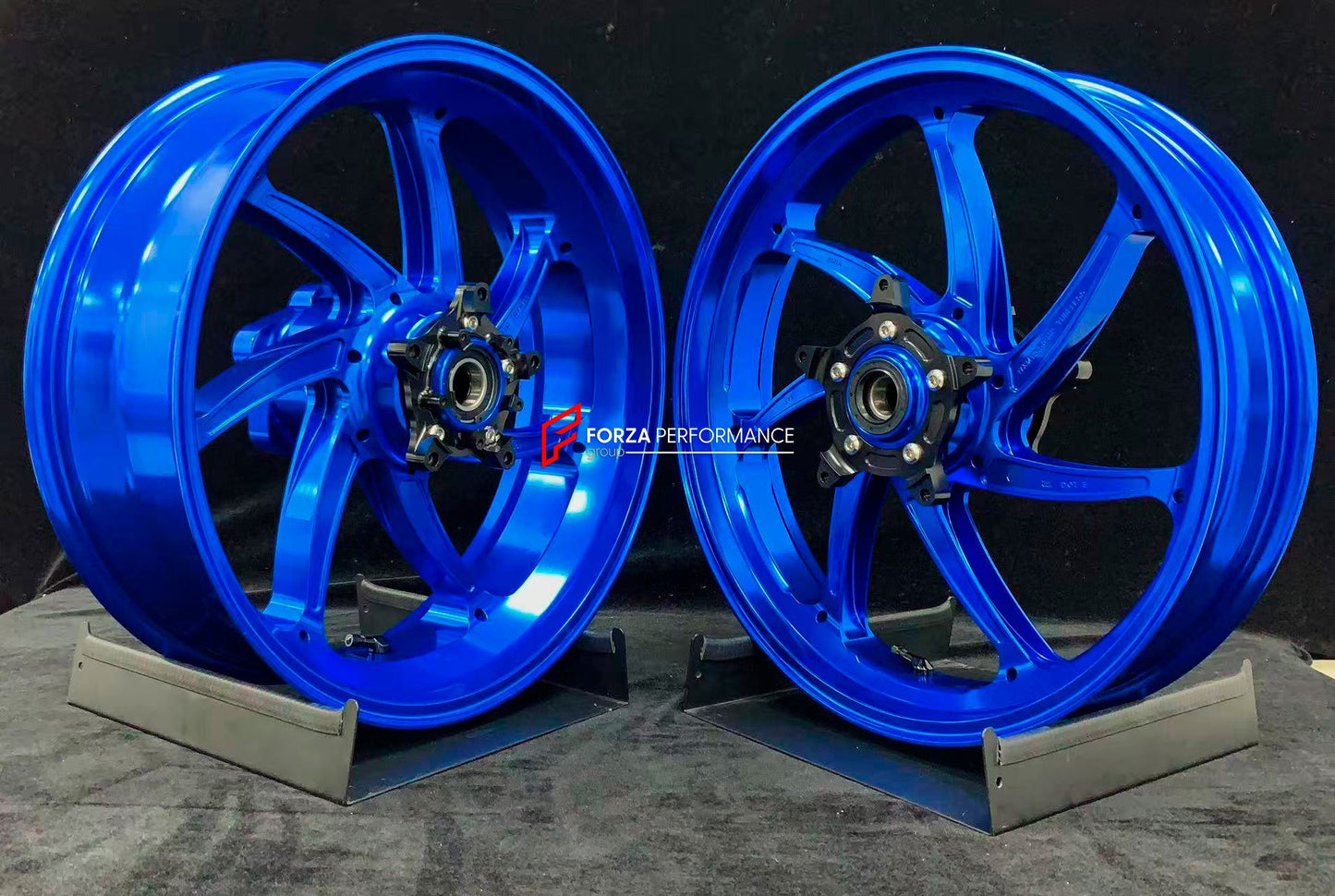 We manufacture premium quality forged motorcycle wheels rims for YAMAHA in any design, size, color.

Wheel sizes (motorcycle spec):

Front: 3.5 x 17

Rear: 5.5 x 17

Weight:

Front: 4.25 kg (9.37 lbs)

Rear: 4.9 kg (10.8 lbs)


Finishing: Gloss Blue

Forza Performance Group engineers and manufactures each forged motorcycle wheel individually per order. This ensures precise fitment, uncompromised strength, and unique styling. Whether for racing, touring, or daily use — our wheels are built for both performan