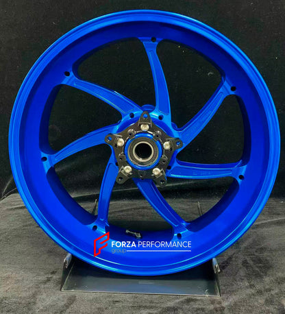 We manufacture premium quality forged motorcycle wheels rims for YAMAHA in any design, size, color.

Wheel sizes (motorcycle spec):

Front: 3.5 x 17

Rear: 5.5 x 17

Weight:

Front: 4.25 kg (9.37 lbs)

Rear: 4.9 kg (10.8 lbs)


Finishing: Gloss Blue

Forza Performance Group engineers and manufactures each forged motorcycle wheel individually per order. This ensures precise fitment, uncompromised strength, and unique styling. Whether for racing, touring, or daily use — our wheels are built for both performan