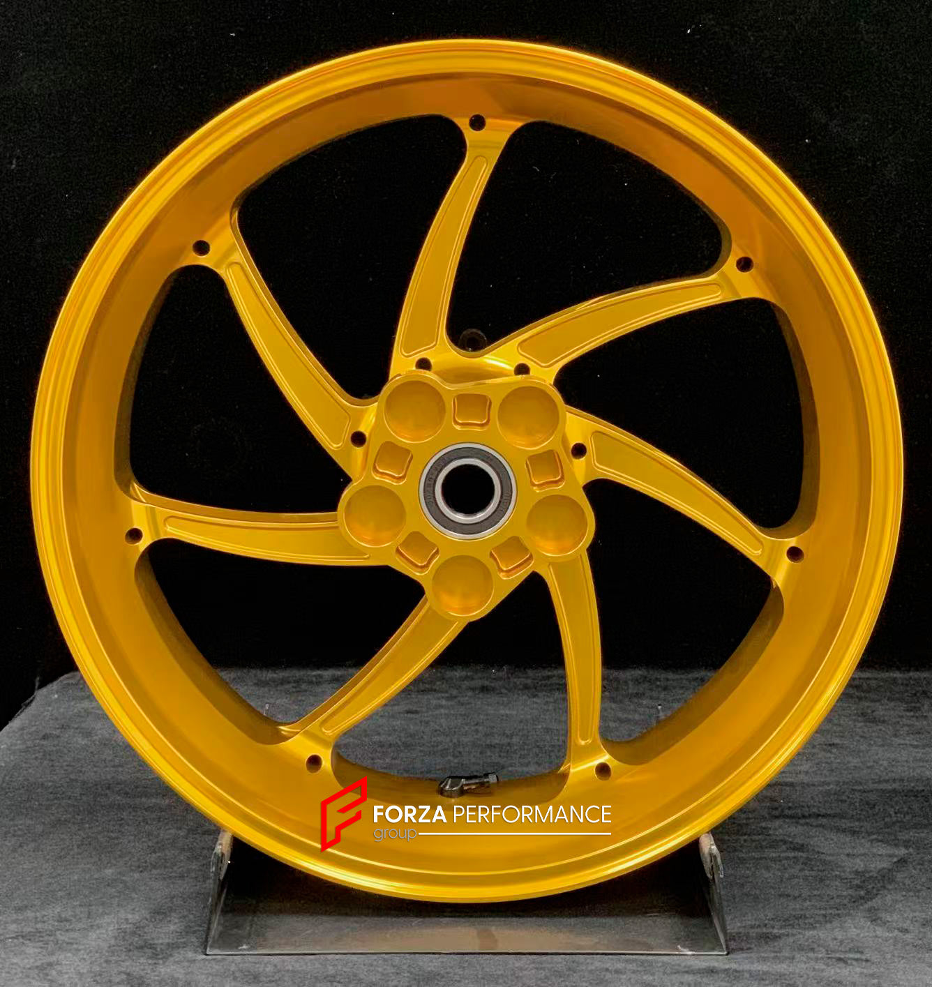 We manufacture premium quality forged motorcycle wheels rims for YAMAHA in any design, size, color.

Wheel sizes (motorcycle spec):

Front: 3.5 x 17

Rear: 6 x 17

Weight:

Front: 4.3 kg (9.48 lbs)

Rear 4.9 kg (10.8 lbs)


Finishing: Gloss Gold

Forza Performance Group engineers and manufactures each forged motorcycle wheel individually per order. This ensures precise fitment, uncompromised strength, and unique styling. Whether for racing, touring, or daily use — our wheels are built for both performance a