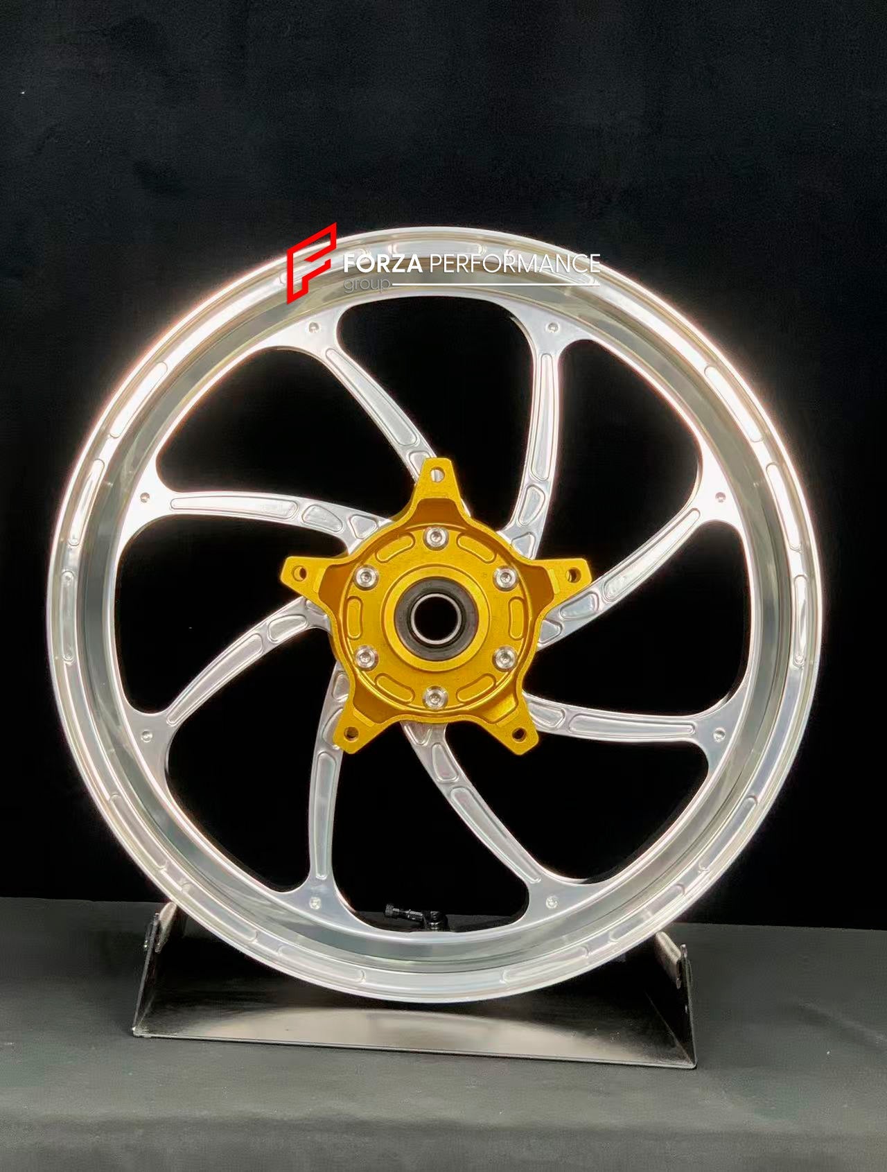 We manufacture premium quality forged motorcycle wheels rims for YAMAHA in any design, size, color.

Wheel sizes (motorcycle spec):

Front: 3.5 x 15

Rear: 4.5 x 15

Weight:

Front: 3.5 kg (7.72 lbs)

Rear: 4.75 kg (10.47 lbs)


Finishing: Gloss Silver

Forza Performance Group engineers and manufactures each forged motorcycle wheel individually per order. This ensures precise fitment, uncompromised strength, and unique styling. Whether for racing, touring, or daily use — our wheels are built for both perfor