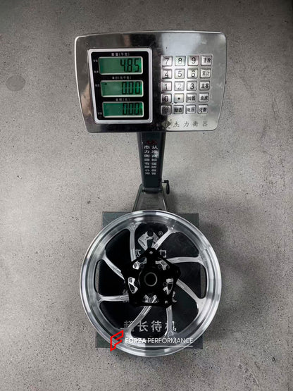 We manufacture premium quality forged motorcycle wheels rims for YAMAHA in any design, size, color.

Wheel sizes (motorcycle spec):

Front: 3.5 x 15

Rear: 4.5 x 15

Weight:

Front: 3.65 kg (8.04 lbs)

Rear: 4.85 kg (10.69 lbs)


Finishing: Gloss Silver

Forza Performance Group engineers and manufactures each forged motorcycle wheel individually per order. This ensures precise fitment, uncompromised strength, and unique styling. Whether for racing, touring, or daily use — our wheels are built for both perfo