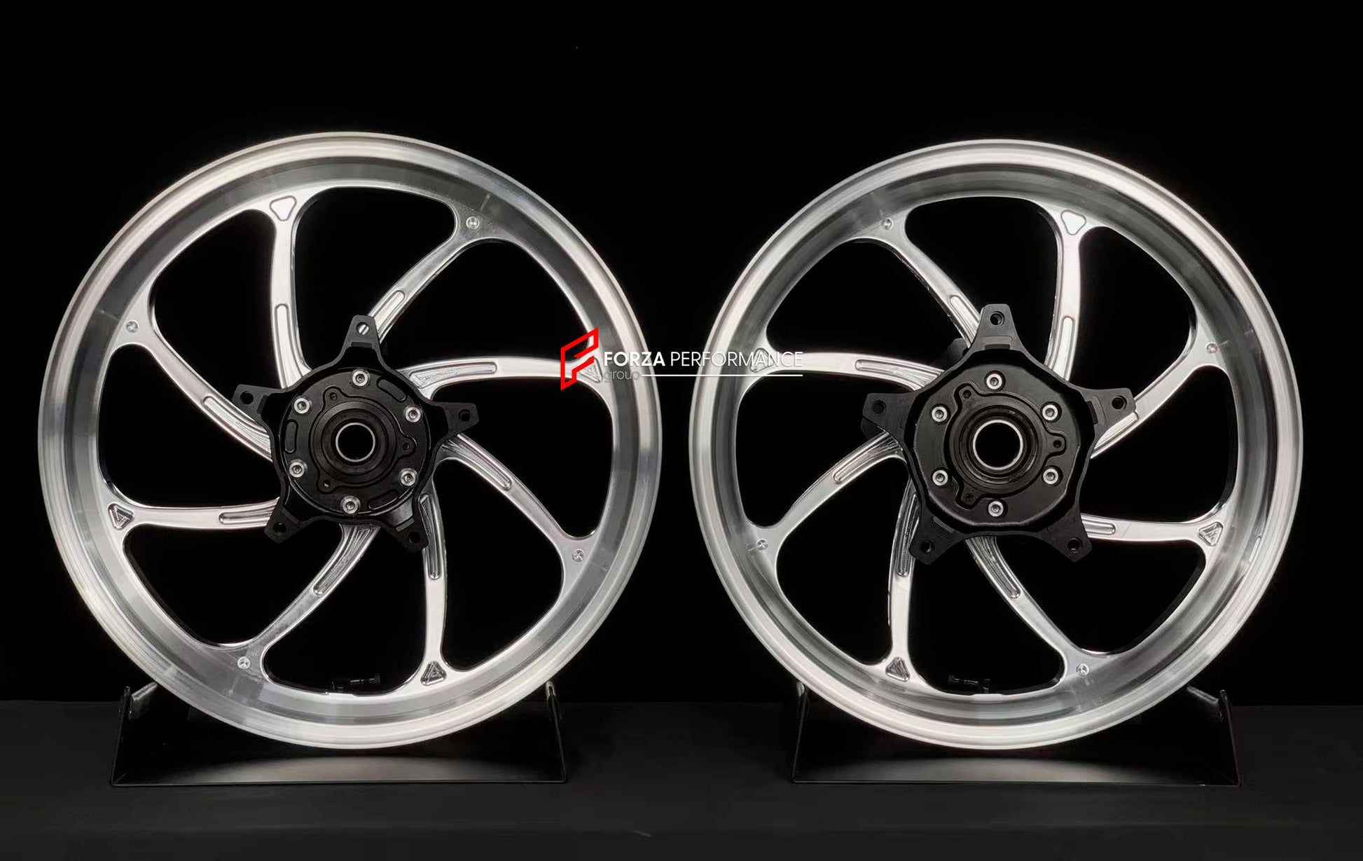 We manufacture premium quality forged motorcycle wheels rims for YAMAHA in any design, size, color.

Wheel sizes (motorcycle spec):

Front: 3.5 x 15

Rear: 4.5 x 15

Weight:

Front: 3.65 kg (8.04 lbs)

Rear: 4.85 kg (10.69 lbs)


Finishing: Gloss Silver

Forza Performance Group engineers and manufactures each forged motorcycle wheel individually per order. This ensures precise fitment, uncompromised strength, and unique styling. Whether for racing, touring, or daily use — our wheels are built for both perfo