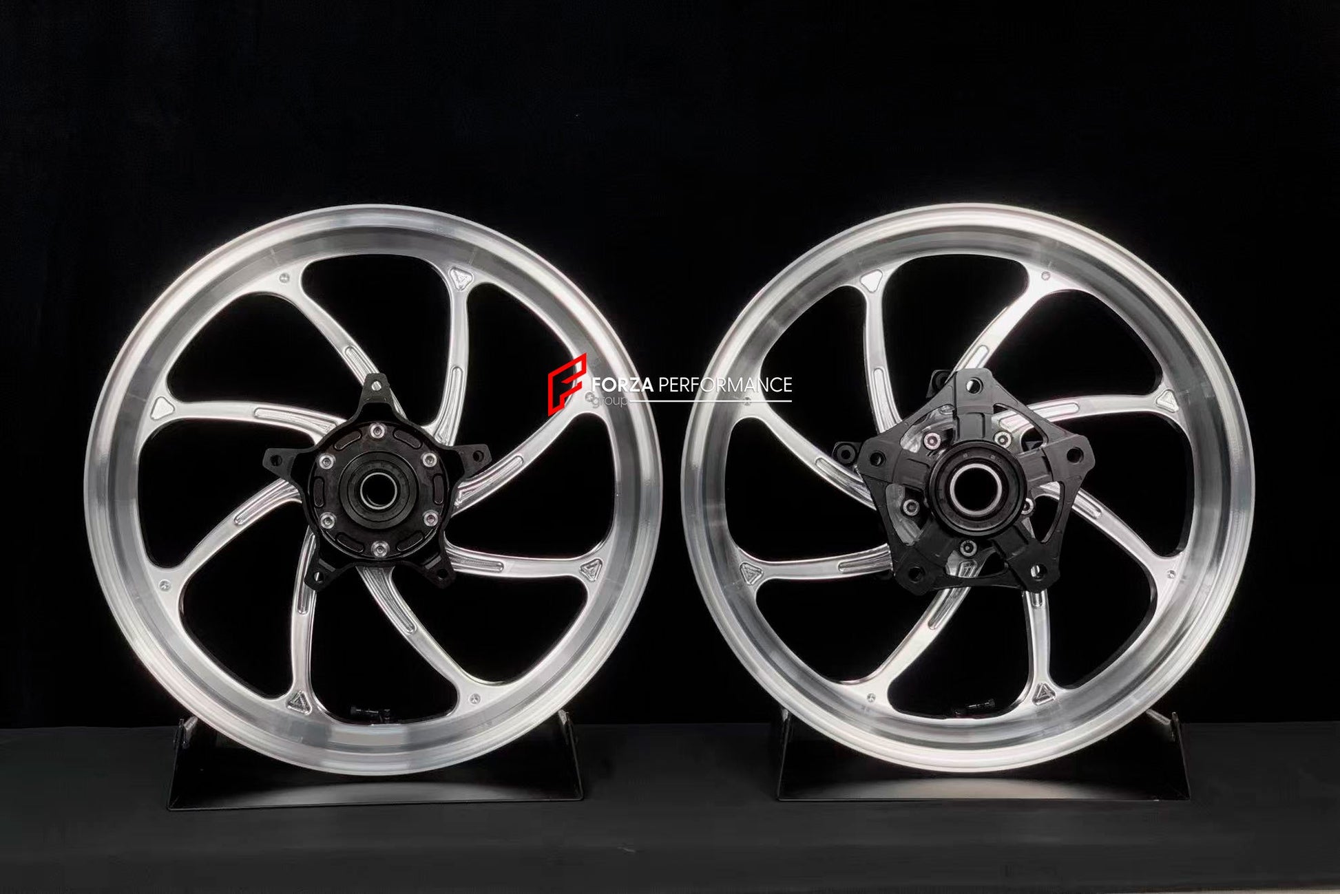 We manufacture premium quality forged motorcycle wheels rims for YAMAHA in any design, size, color.

Wheel sizes (motorcycle spec):

Front: 3.5 x 15

Rear: 4.5 x 15

Weight:

Front: 3.65 kg (8.04 lbs)

Rear: 4.85 kg (10.69 lbs)


Finishing: Gloss Silver

Forza Performance Group engineers and manufactures each forged motorcycle wheel individually per order. This ensures precise fitment, uncompromised strength, and unique styling. Whether for racing, touring, or daily use — our wheels are built for both perfo