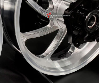 We manufacture premium quality forged motorcycle wheels rims for YAMAHA in any design, size, color.

Wheel sizes (motorcycle spec):

Front: 3.5 x 15

Rear: 4.5 x 15

Weight:

Front: 3.65 kg (8.04 lbs)

Rear: 4.85 kg (10.69 lbs)


Finishing: Gloss Silver

Forza Performance Group engineers and manufactures each forged motorcycle wheel individually per order. This ensures precise fitment, uncompromised strength, and unique styling. Whether for racing, touring, or daily use — our wheels are built for both perfo