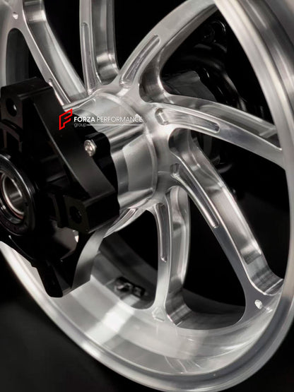 We manufacture premium quality forged motorcycle wheels rims for YAMAHA in any design, size, color.

Wheel sizes (motorcycle spec):

Front: 3.5 x 15

Rear: 4.5 x 15

Weight:

Front: 3.65 kg (8.04 lbs)

Rear: 4.85 kg (10.69 lbs)


Finishing: Gloss Silver

Forza Performance Group engineers and manufactures each forged motorcycle wheel individually per order. This ensures precise fitment, uncompromised strength, and unique styling. Whether for racing, touring, or daily use — our wheels are built for both perfo
