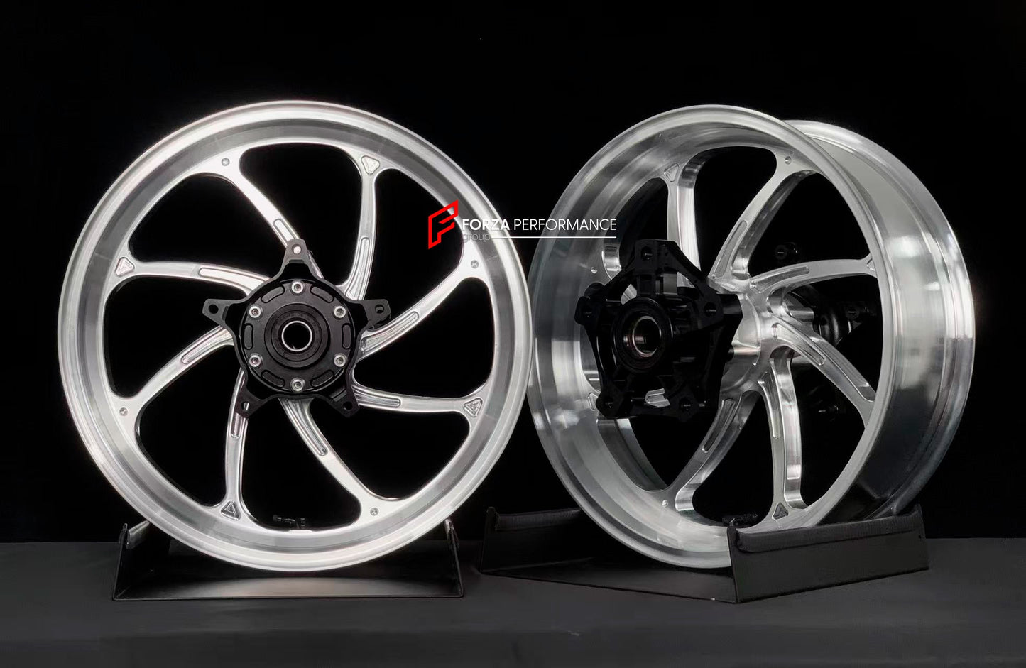 We manufacture premium quality forged motorcycle wheels rims for YAMAHA in any design, size, color.

Wheel sizes (motorcycle spec):

Front: 3.5 x 15

Rear: 4.5 x 15

Weight:

Front: 3.65 kg (8.04 lbs)

Rear: 4.85 kg (10.69 lbs)


Finishing: Gloss Silver

Forza Performance Group engineers and manufactures each forged motorcycle wheel individually per order. This ensures precise fitment, uncompromised strength, and unique styling. Whether for racing, touring, or daily use — our wheels are built for both perfo