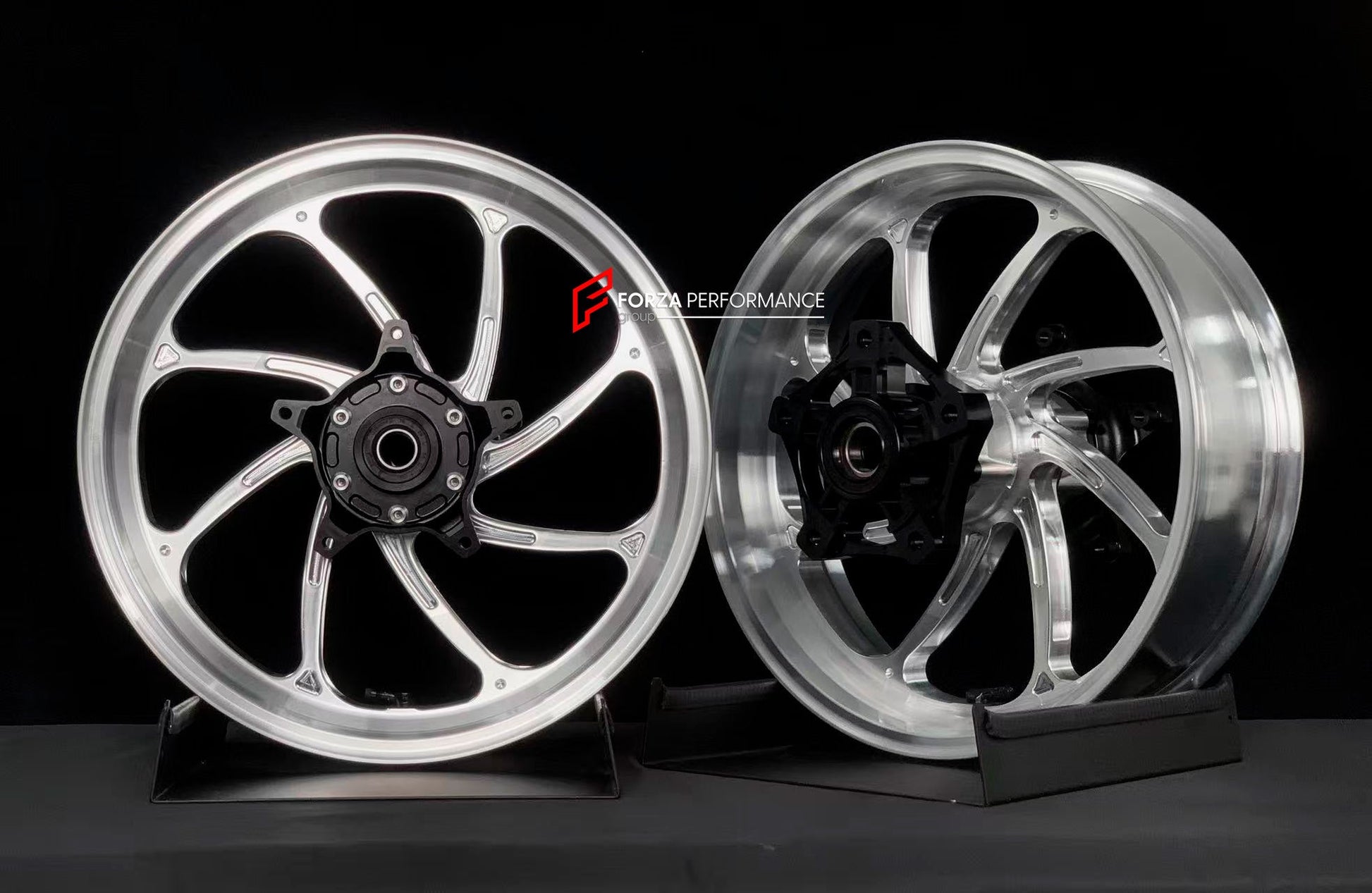 We manufacture premium quality forged motorcycle wheels rims for YAMAHA in any design, size, color.

Wheel sizes (motorcycle spec):

Front: 3.5 x 15

Rear: 4.5 x 15

Weight:

Front: 3.65 kg (8.04 lbs)

Rear: 4.85 kg (10.69 lbs)


Finishing: Gloss Silver

Forza Performance Group engineers and manufactures each forged motorcycle wheel individually per order. This ensures precise fitment, uncompromised strength, and unique styling. Whether for racing, touring, or daily use — our wheels are built for both perfo